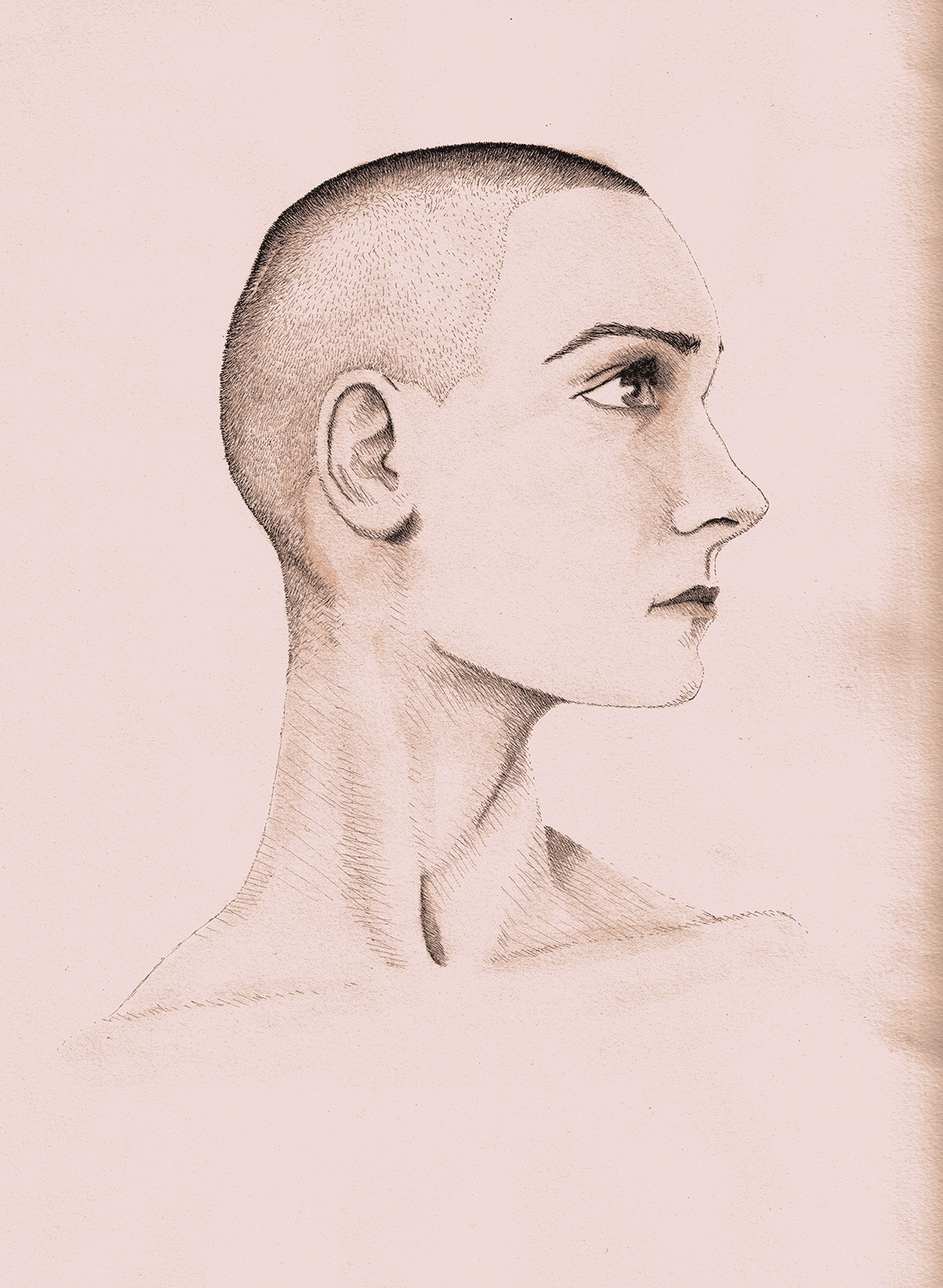 Pen & Ink and Watercolor portrait of Sinéad O'Connor. Original art available. 