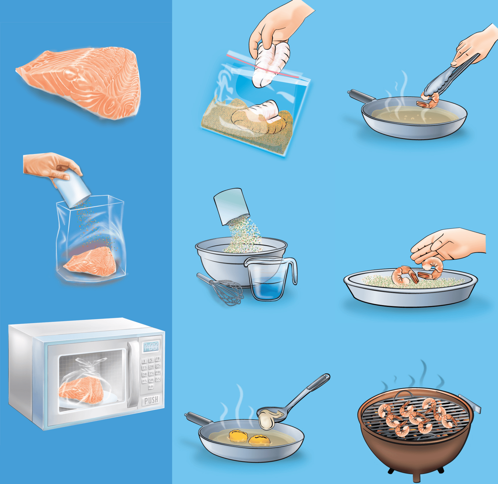 Instructional Illustrations for McCormick's. You might even have these in your kitchen. 